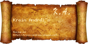 Krein András névjegykártya
