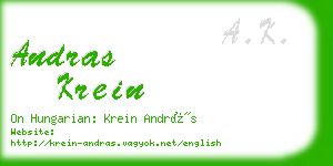 andras krein business card